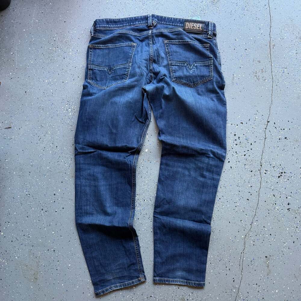 Diesel Larkee-Beex Regular Tapered Blue Denim Jeans Size 36x32